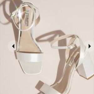 Elegant White Block Heel Sandals